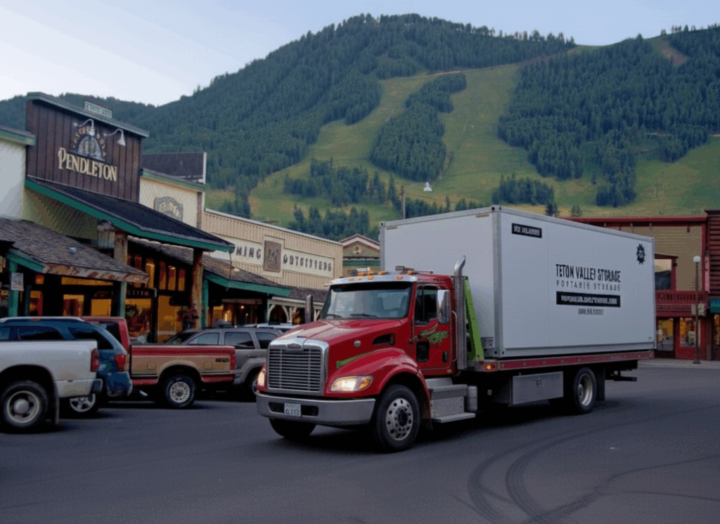 portable storage being delivered TVS Teton Valley Storage