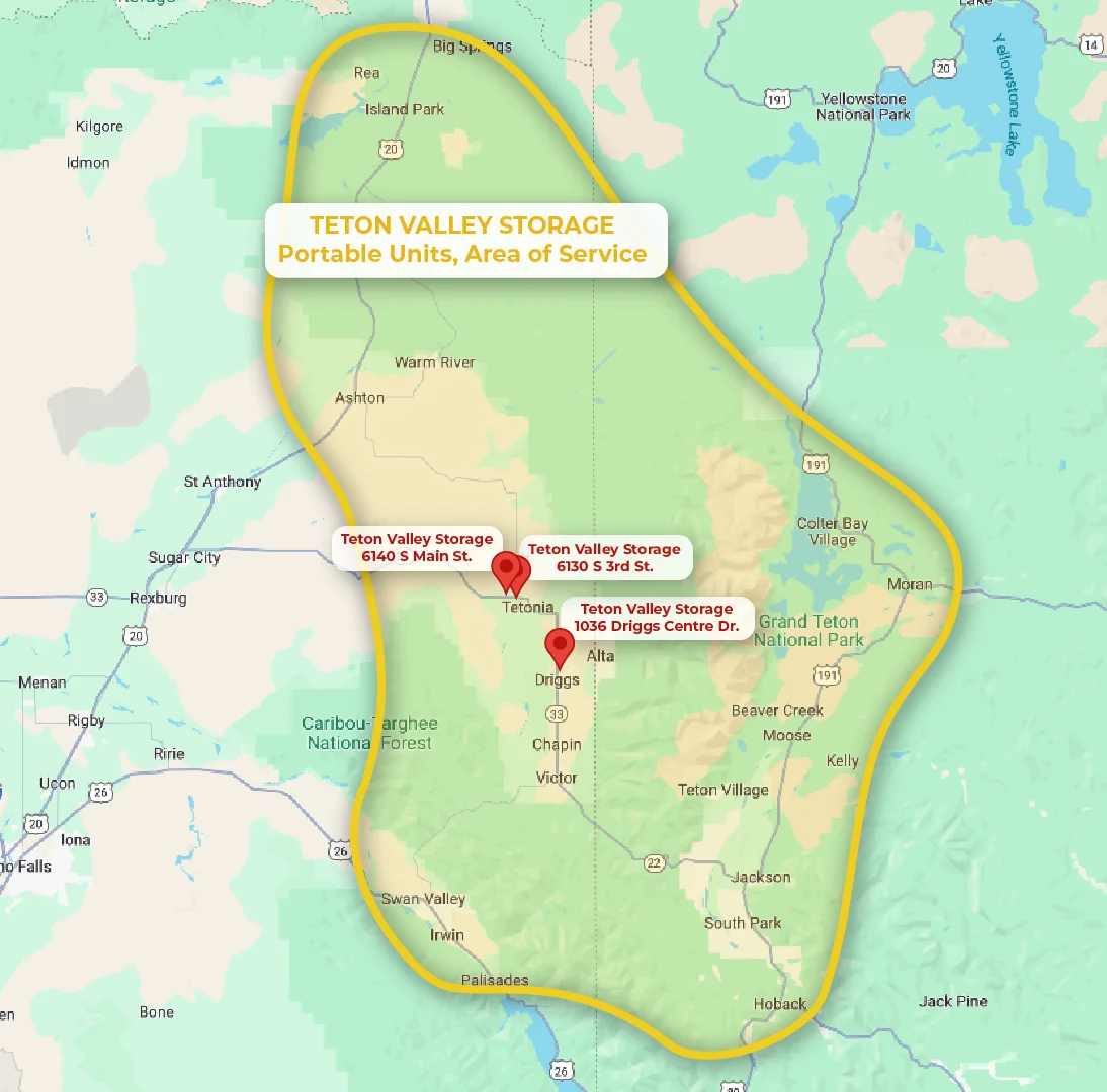 serviceareamap Teton Valley Storage